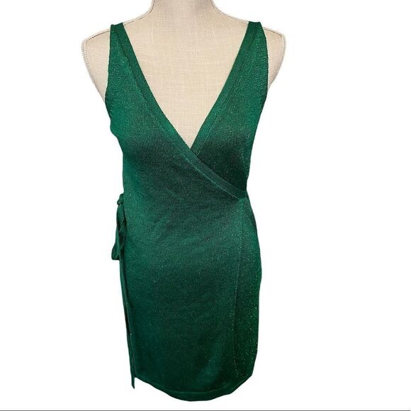 Lovers + Friends Wrap Up Sweater Dress in Kelly Green - Picture 1 of 17